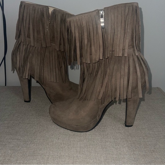 BUCCO SUEDE FRINGE PLATFORM BOOTS - Picture 7 of 10